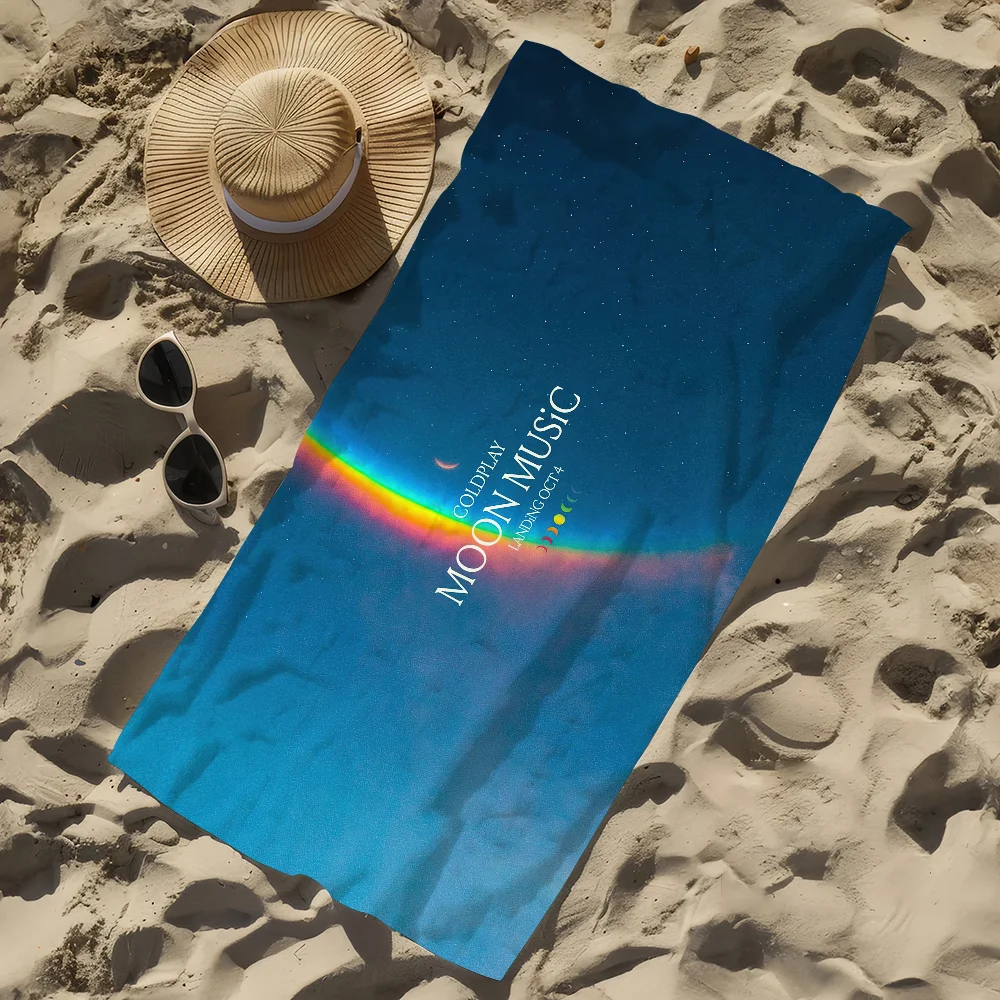 Coldplay Moon Music Quick-Dry Beach Towel | Sports & Travel Printed Beach Towel Peaceful Pleasures Health and Wellness