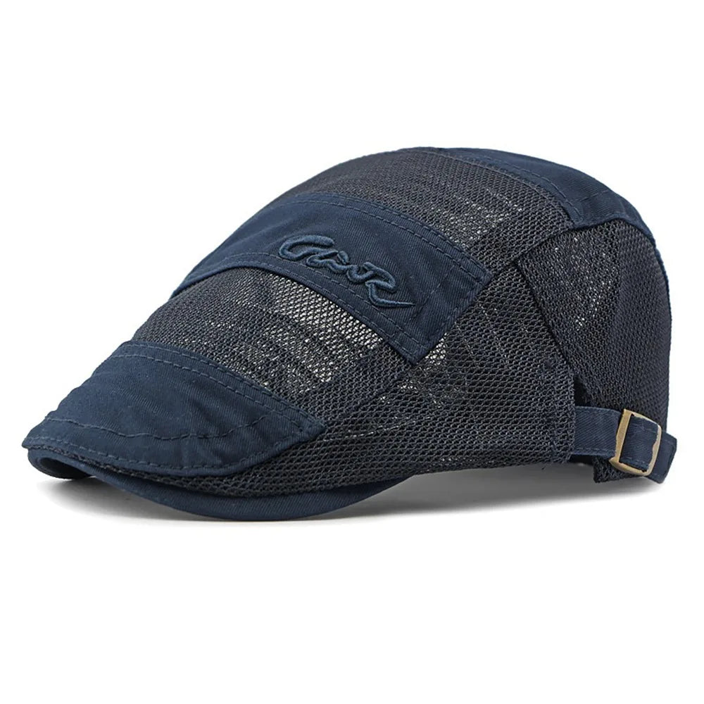 Vintage Mesh Beret Hat – Breathable Cotton Sun Hat, Unisex