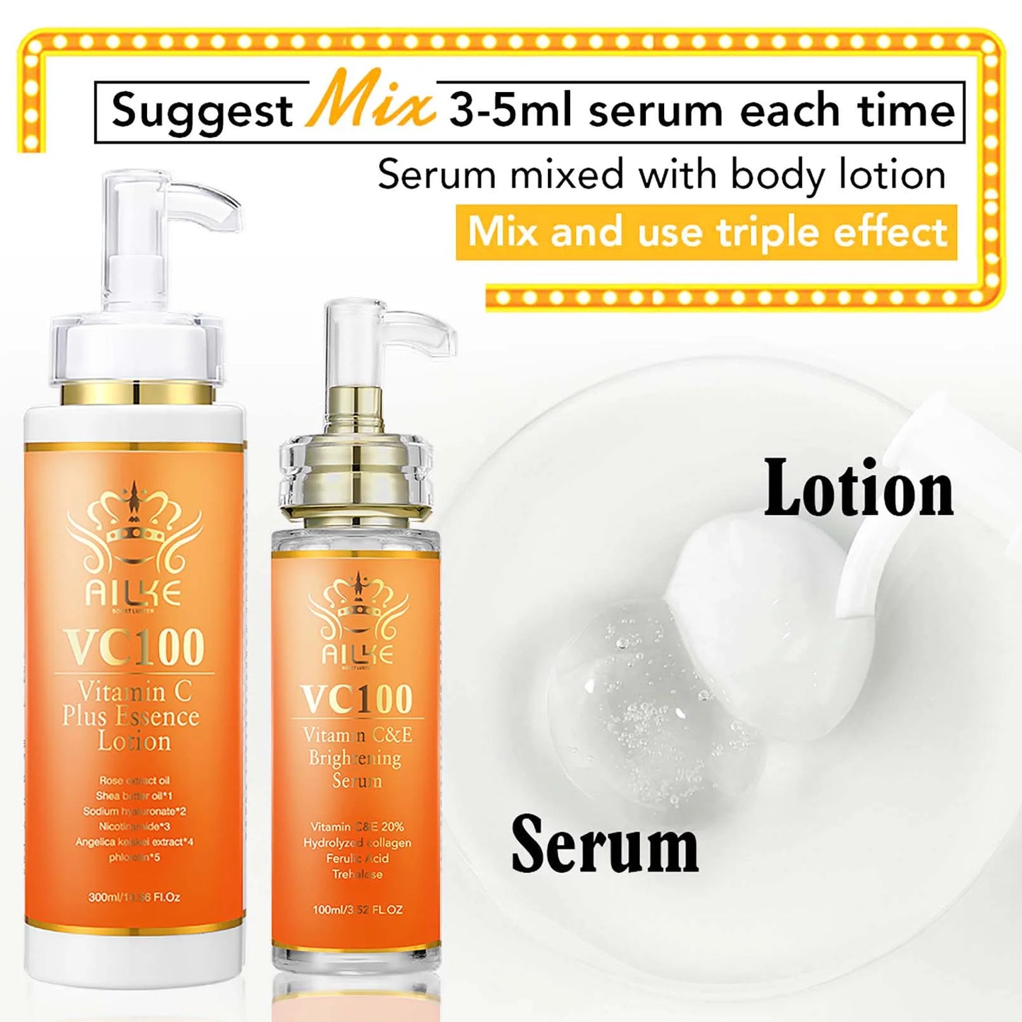 AILKE Organic Vitamin C Brightening & Firming Skincare Set