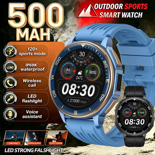 500mAh Outdoor Military Smart Watch Men Heart Rate Health monitor BT Call IP68 Waterproof GPS 100+Sports Mode SmartWatch HW12 Peaceful Pleasures Health and Wellness