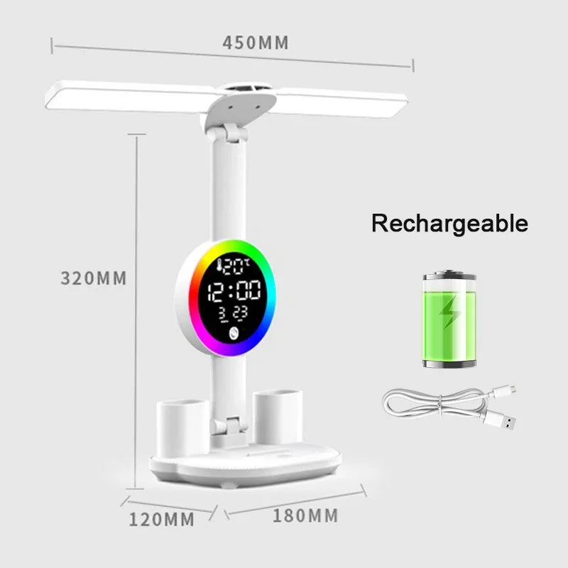 RTONTR Eye Protection Desk Lamp with Fan & USB Charging