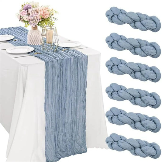 Cheesecloth Gauze Table Runner | Boho Wedding & Party Décor Table Runner Peaceful Pleasures Health and Wellness