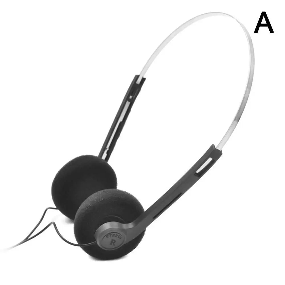 Retro Wired Headphones – 3.5mm Mini Fashion Earphones for Music & Photo Props Peaceful Pleasures Health and Wellness black