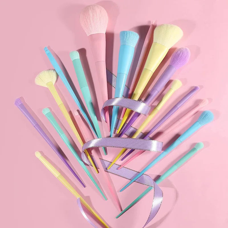 17pcs Rainbow Makeup Brushes Macaron Blush Brush Highlighter Brush Loose Powder Brush Eyeshadow Brush With Gift Box Gift for Gir Peaceful Pleasures Health and Wellness