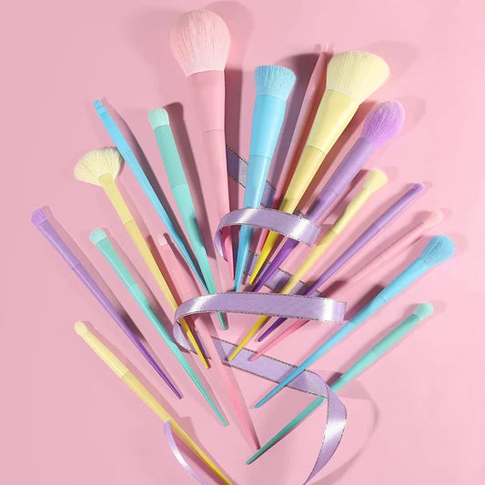 17pcs Rainbow Makeup Brushes Macaron Blush Brush Highlighter Brush Loose Powder Brush Eyeshadow Brush With Gift Box Gift for Gir Peaceful Pleasures Health and Wellness