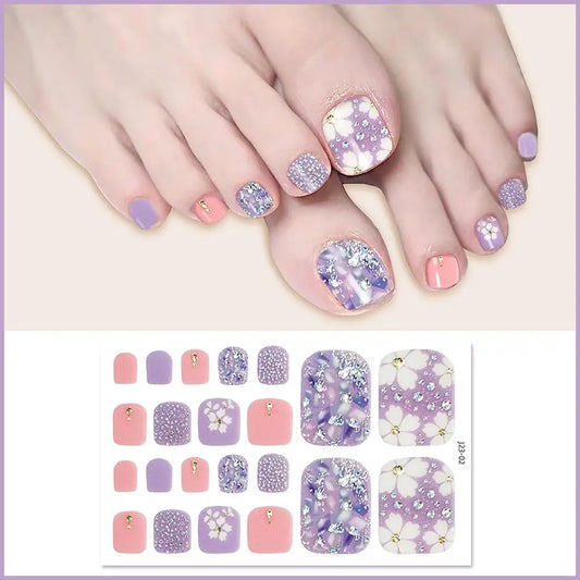 Glitter Toe Nail Stickers – 22 Count, DIY Nail Wraps Nail Care Peaceful Pleasures Health and Wellness 02