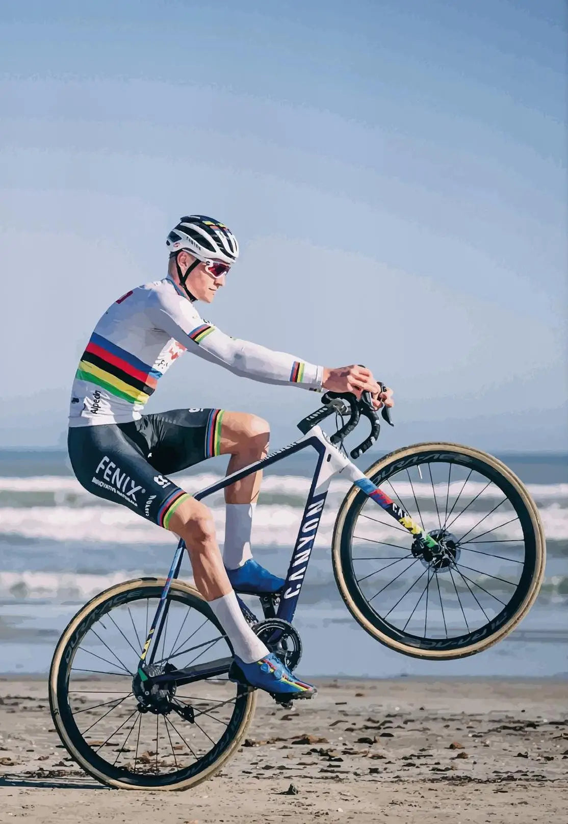 Cycling World Champion Tadej Pogacar Posters Sports Prints Mathieu Van Der Poel Canvas Painting Wall Picture Home Room Decor Peaceful Pleasures Health and Wellness CJ55255 40x60cm Unframed