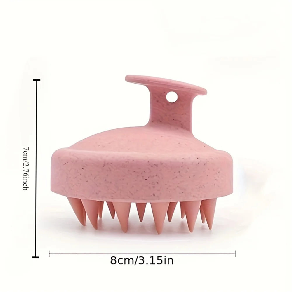 1-piece silicone shampoo brush, body massage brush, bath brush, salon and hairdressing tool, scalp massage comb, shampoo comb Peaceful Pleasures Health and Wellness Pink