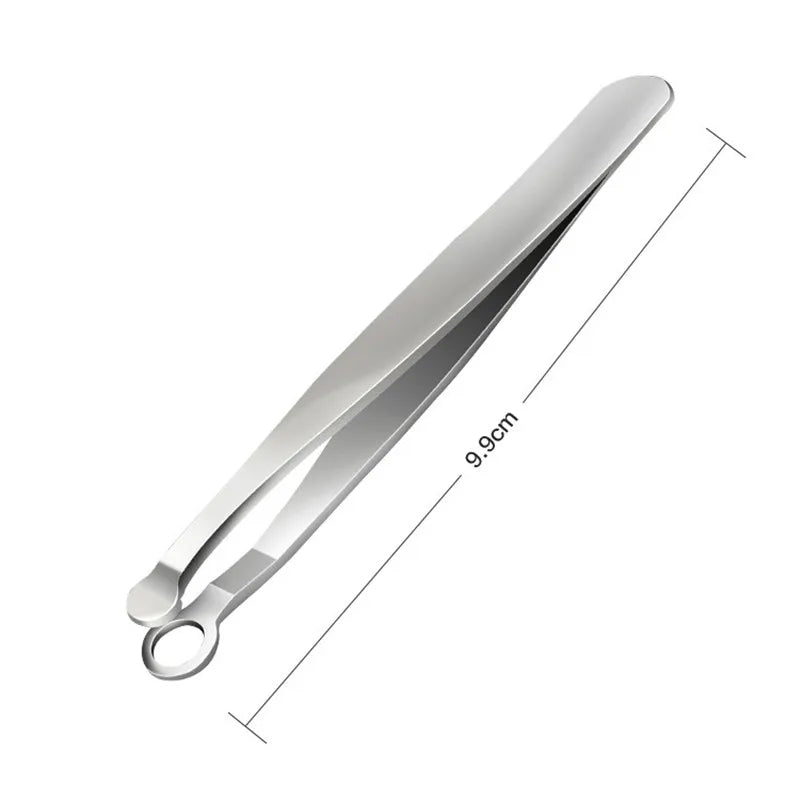 Stainless Steel Round-Tip Nose & Eyebrow Trimming Tweezers