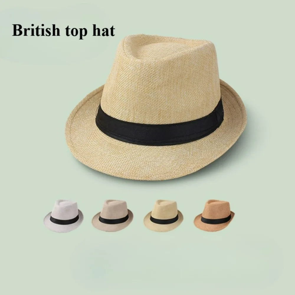 British Linen Jazz Top Hat | Unisex Rolled Brim Sun Hat