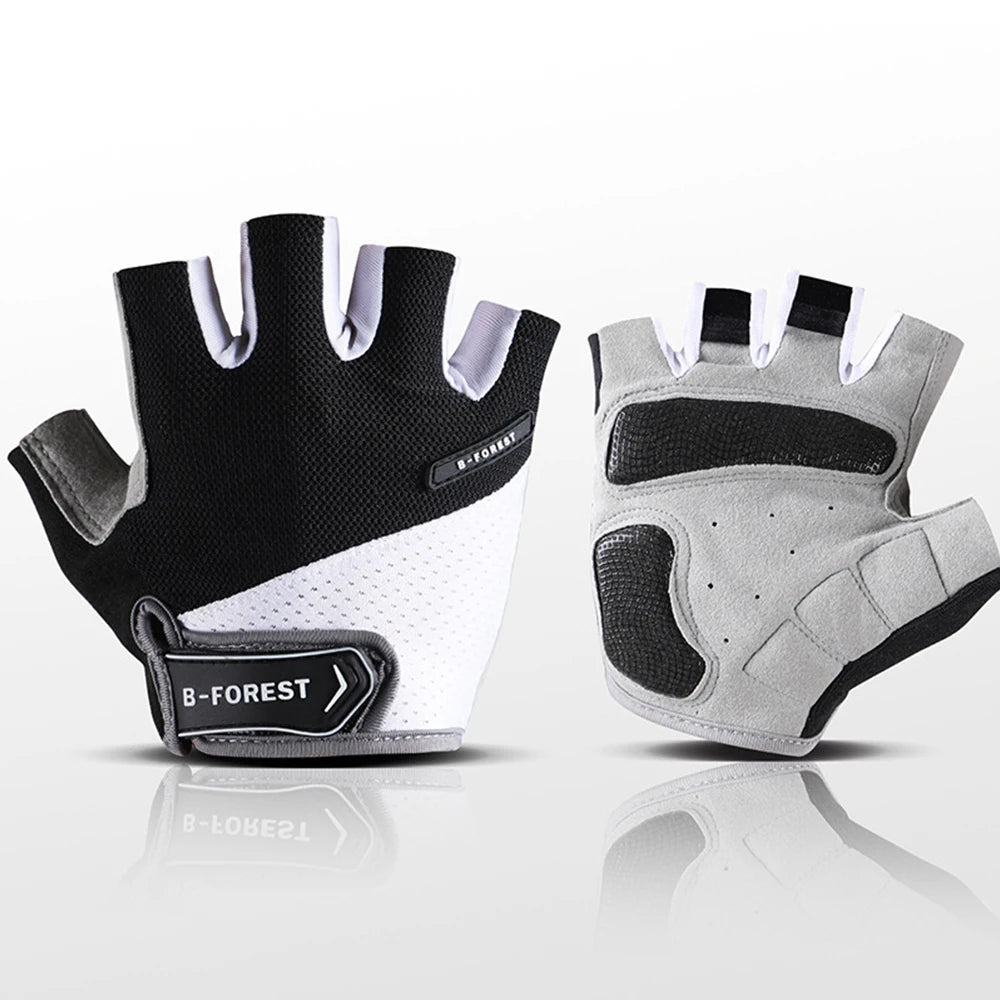 Breathable Shockproof Half Finger Cycling Gloves with Gel Pad, Adjustable Velcro & Anti-Slip, MTB Road Bike Gloves for Men Women Peaceful Pleasures Health and Wellness Black M
