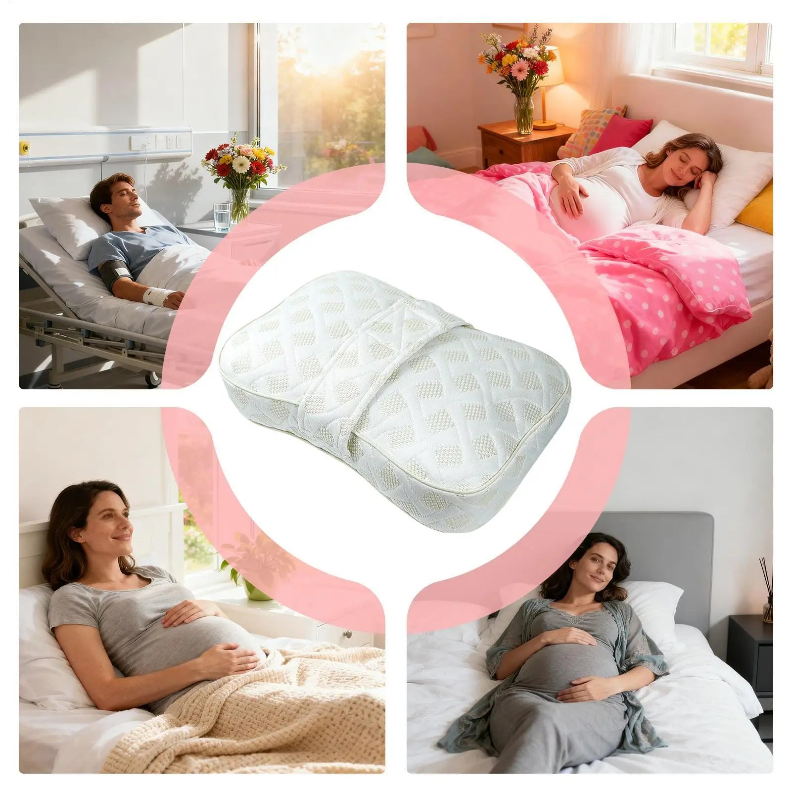 Knee Pillow Washable 3D Memory Foam Supplies With Adjustable Strap Side Sleepers Hip Pillow For Recovery Home Hospital Bed Sofa Peaceful Pleasures Health and Wellness
