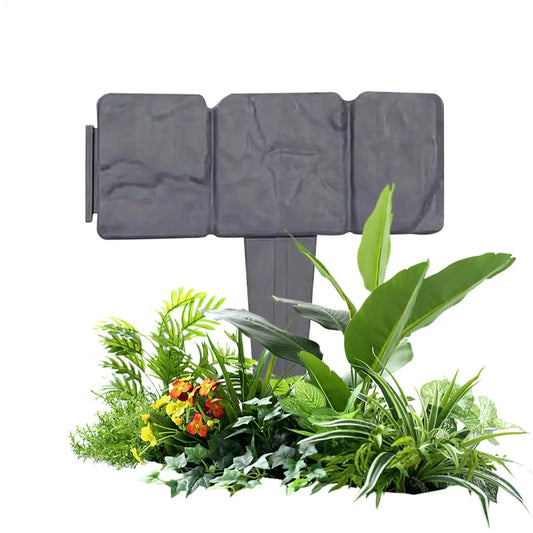 Faux Stone Garden Edging Fence | No-Dig Decorative Stake Garden Edging Stake Peaceful Pleasures Health and Wellness