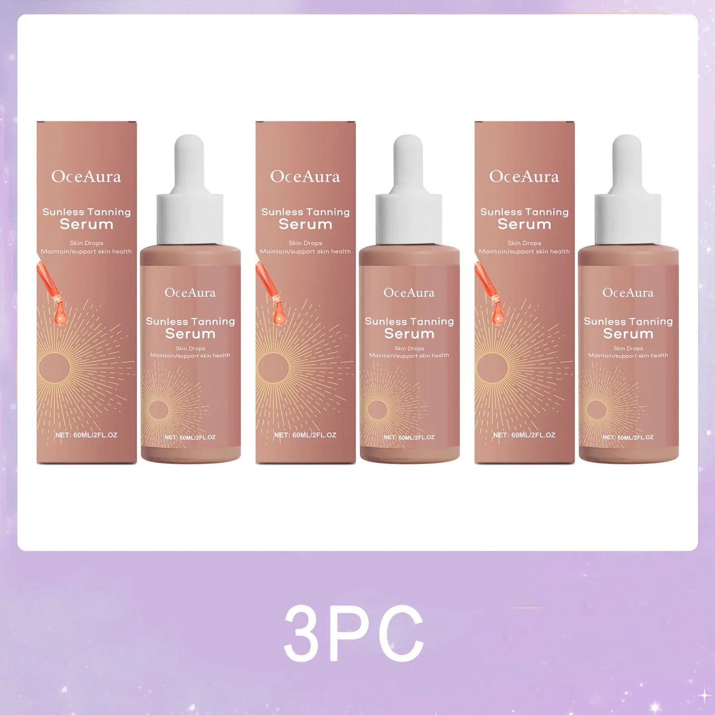 OceAura Herbal Self Tanning Drops | Sunless Glow Serum 60ml