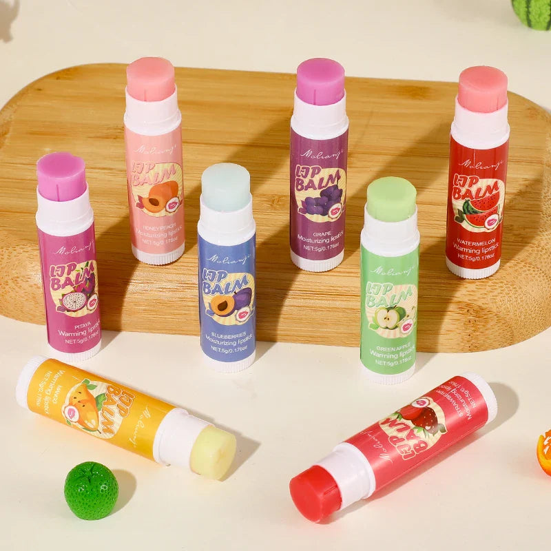 12-Piece Fruit Lip Balm Set – Moisturizing & Alcohol-Free