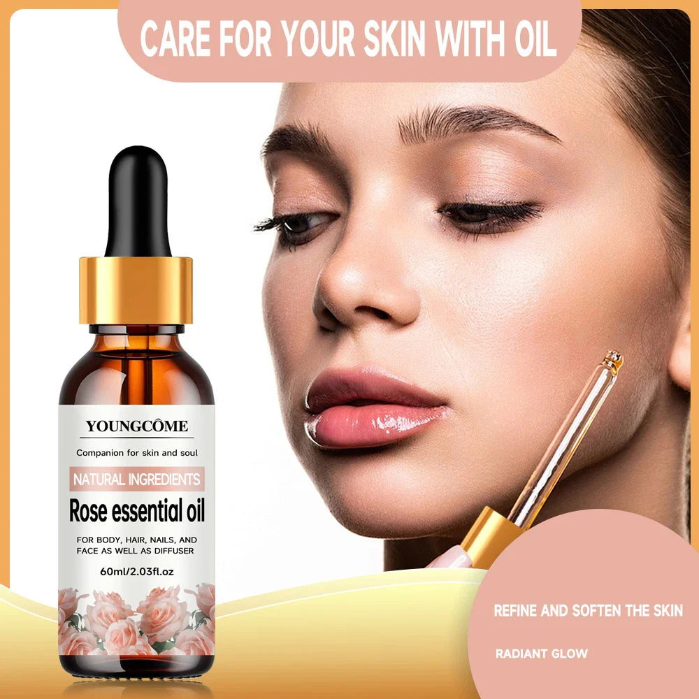 Natural Rose Essential Oil – Hair, Face & Body Moisturizer