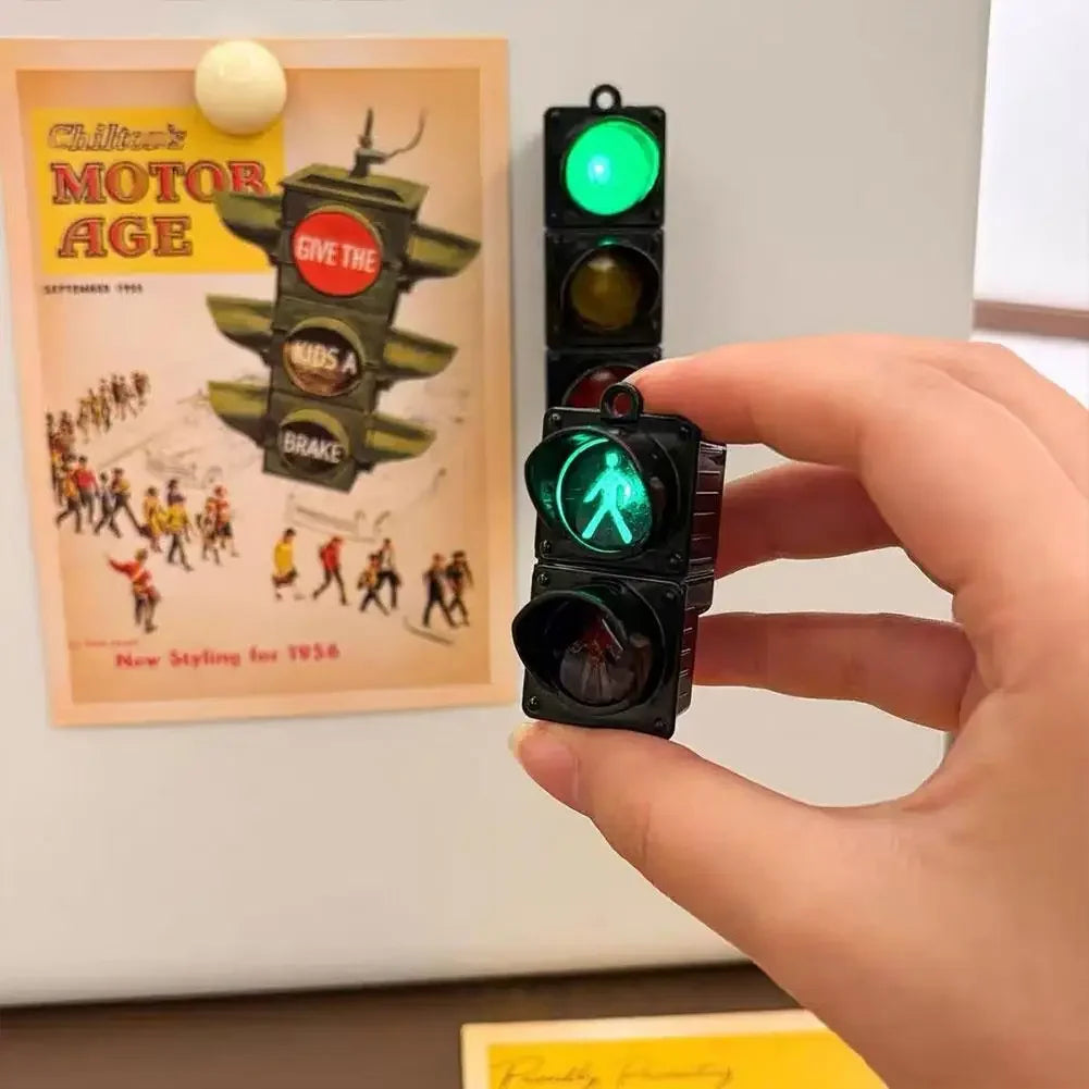 2025 New Traffic Light Magnetic Refrigerator Stickers Traffic Toy Pedestrian Light Creative Magnetic Miniature Decoration Peaceful Pleasures Health and Wellness