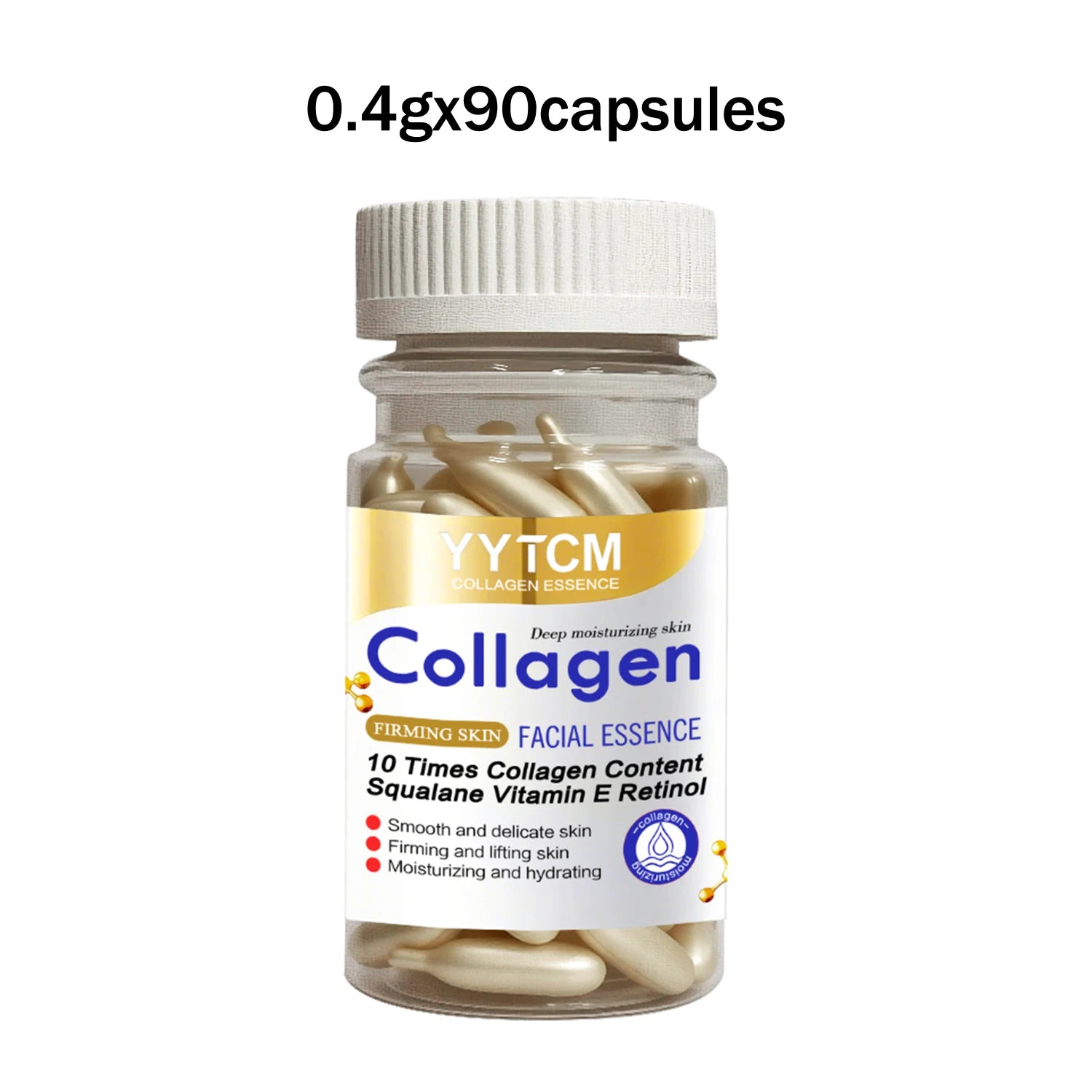 Collagen Firming Capsule Essence Moisturizes Hydrates And Smooths The Skin. With Squalane, Retinol 18/30/48/60/90/180 Capsules Peaceful Pleasures Health and Wellness 1bottle 90capsules