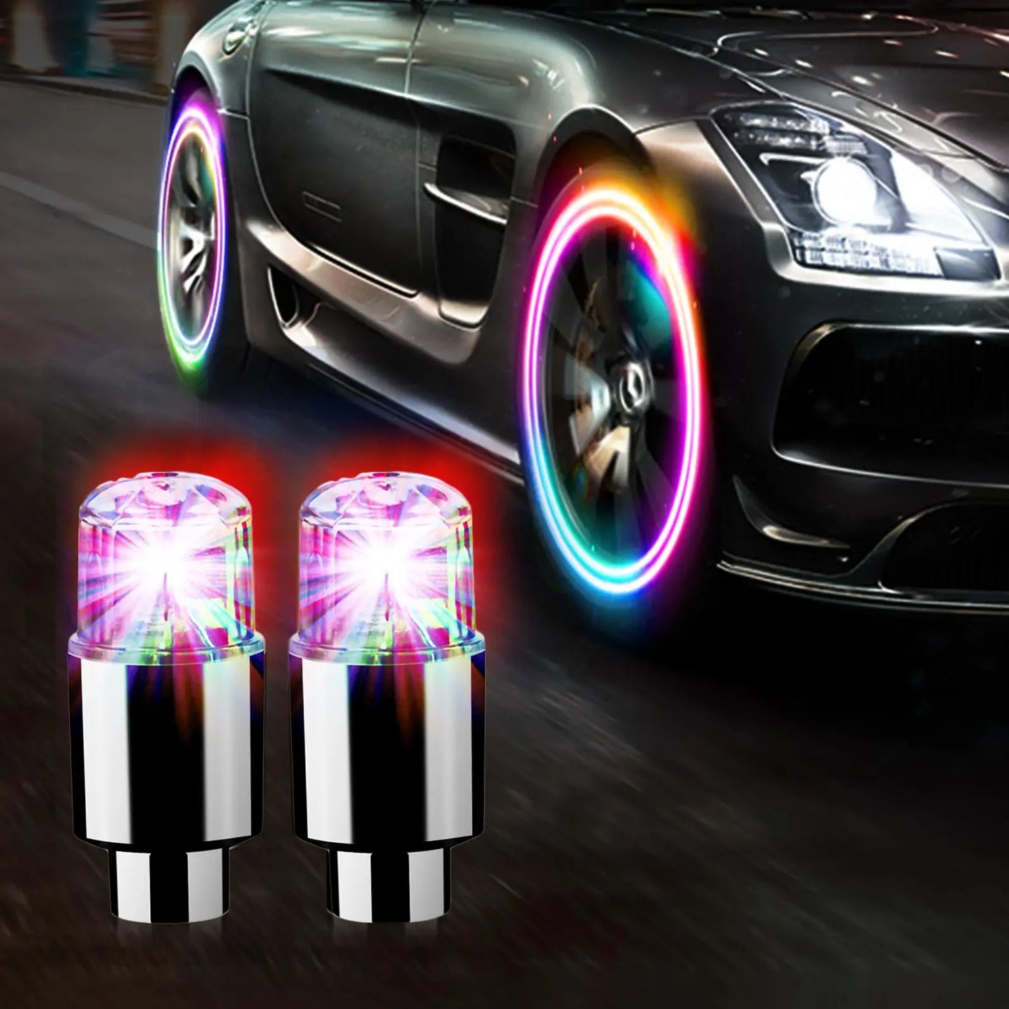 LED Tire Valve Cap Lights for Car, Bike & Motorcycle Wheels LED Valve Cap Lights Peaceful Pleasures Health and Wellness