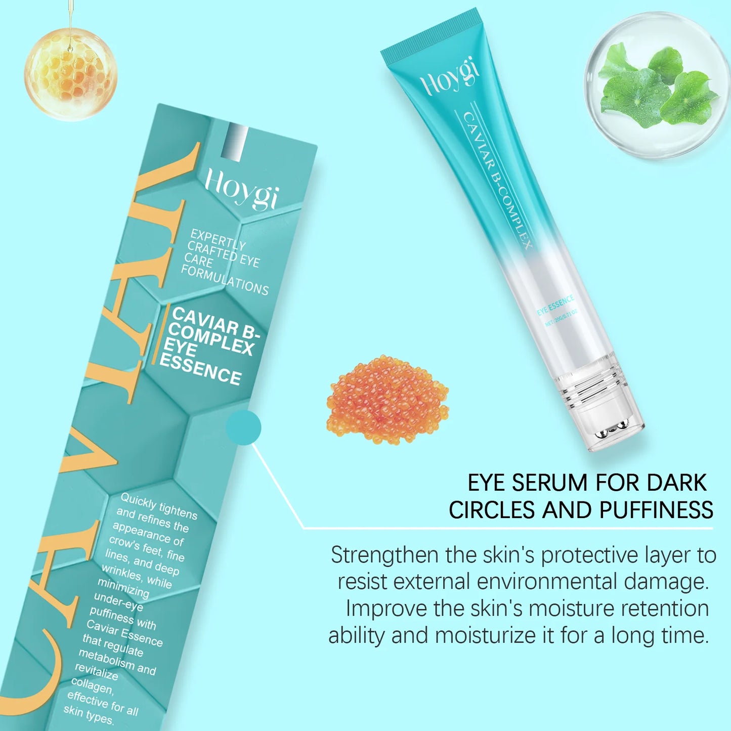 Caviar Eye Essence Firming Lifting Fine Lines Smoothing Remove Dark Clrcles Anti Puffiness Moisturize Skin Around the Eye Serum Peaceful Pleasures Health and Wellness