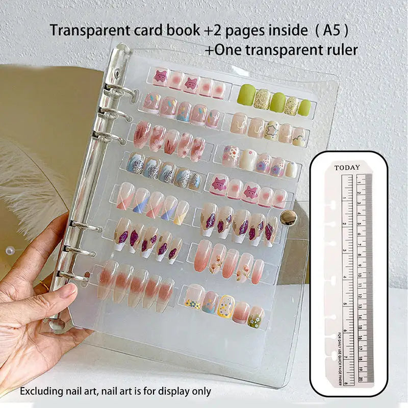Loose Leaf Nail Art Piece Display Book A4/A5/A6 Inner Page Press On Nail Storage Album Manicure Color Chart Organizer Peaceful Pleasures Health and Wellness A5 with 2 pages