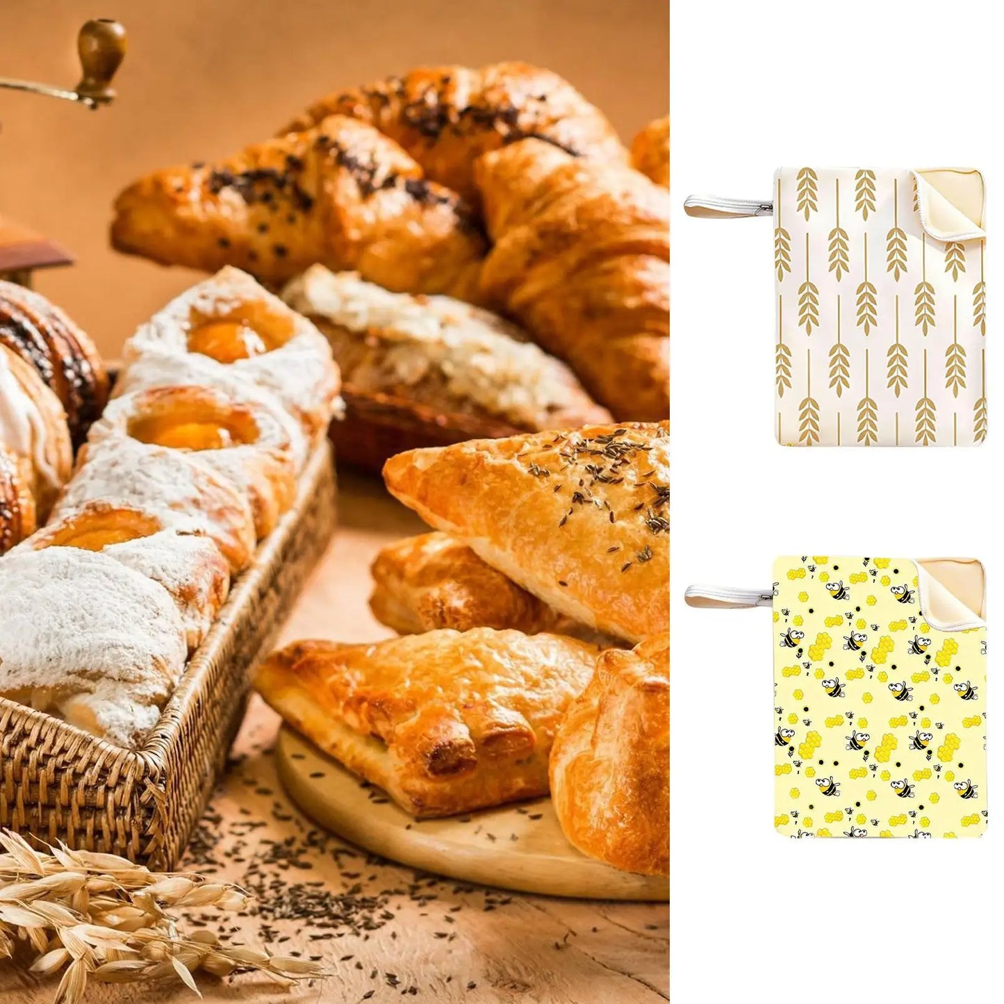 Reusable Beeswax Bread Bag – Large Cotton Food Storage Bag