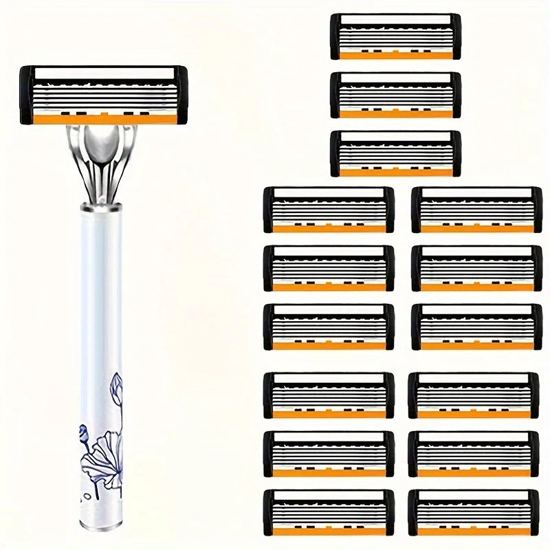 Safety Razor Kit – 1 Handle + 24 Blades | Men & Women