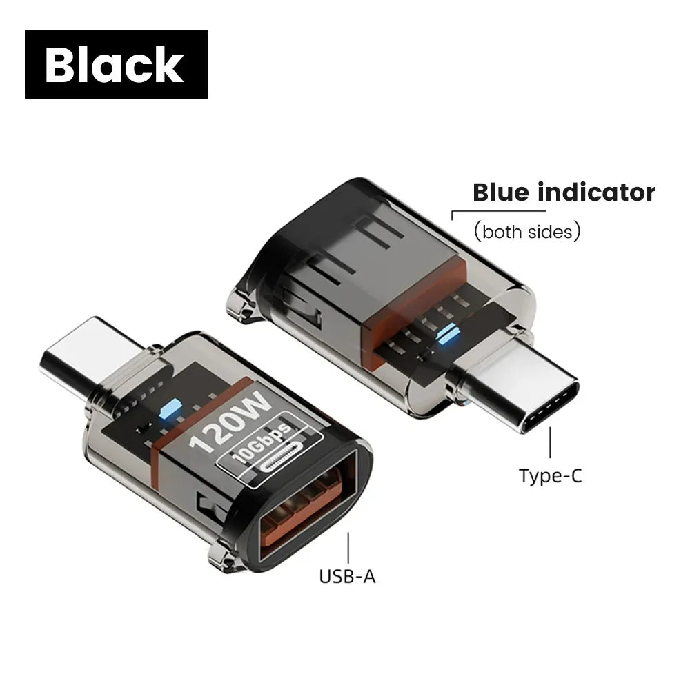 USB-C to USB-A OTG Adapter 120W Fast Charging USB 3.2 10Gbps