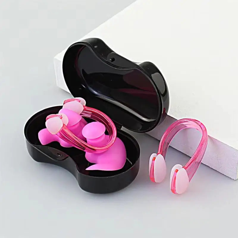 Swimming Earplugs & Nose Clip Set, Silicone Waterproof Noise-Reducing Sleep Plungers, Swimming Accessories for Adults & Kids Peaceful Pleasures Health and Wellness Pink
