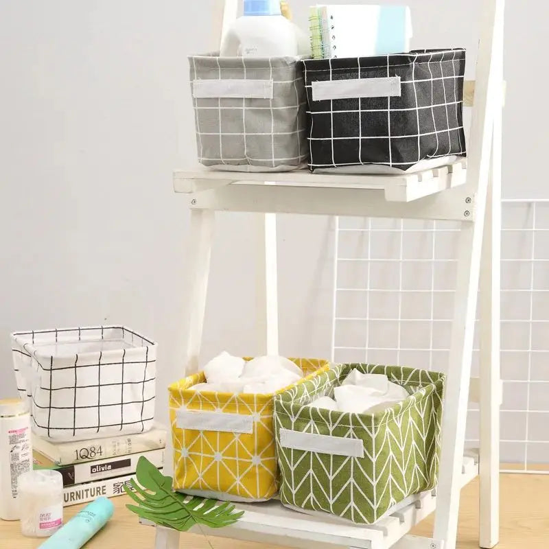 Linen Desktop Storage Basket Sundries Toy Storage Box Laundry Basket Underwear Cosmetic Organizer Office Stationery Organizer Peaceful Pleasures Health and Wellness