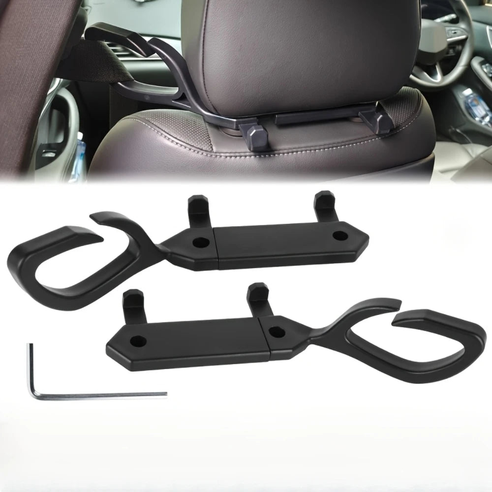Universal Car Seat Belt Guide & Headrest Hook Organizer
