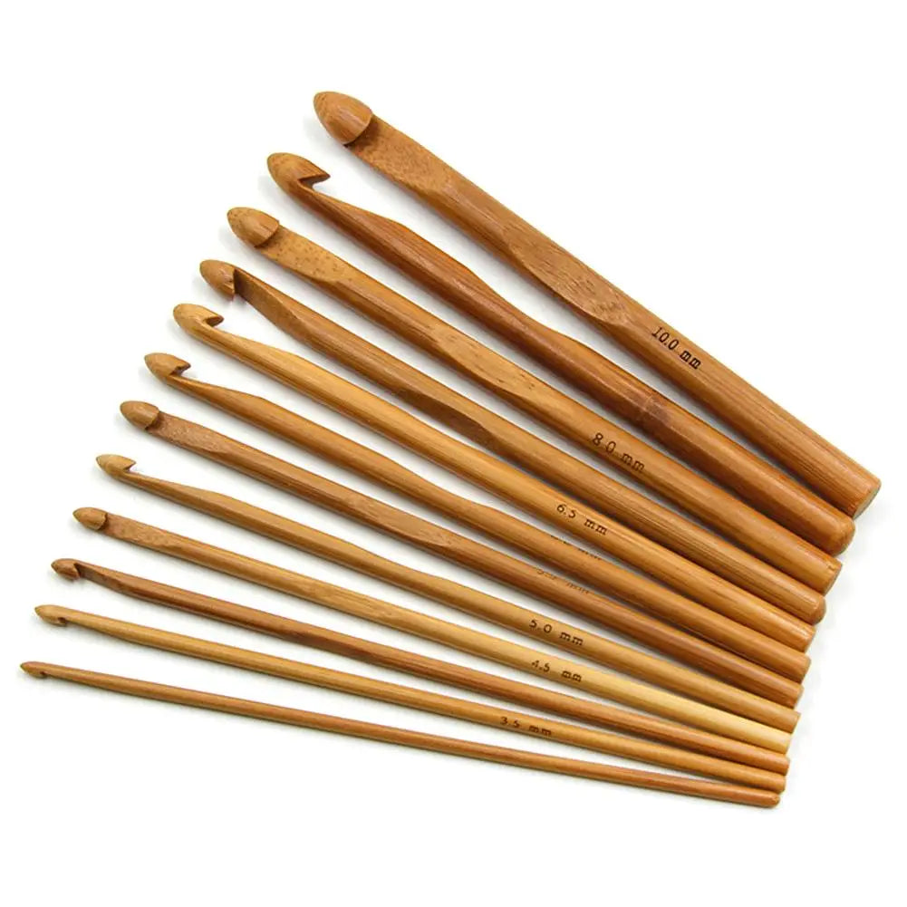 Bamboo Crochet Hooks Set 22 Sizes 1mm–10mm | Storage Box