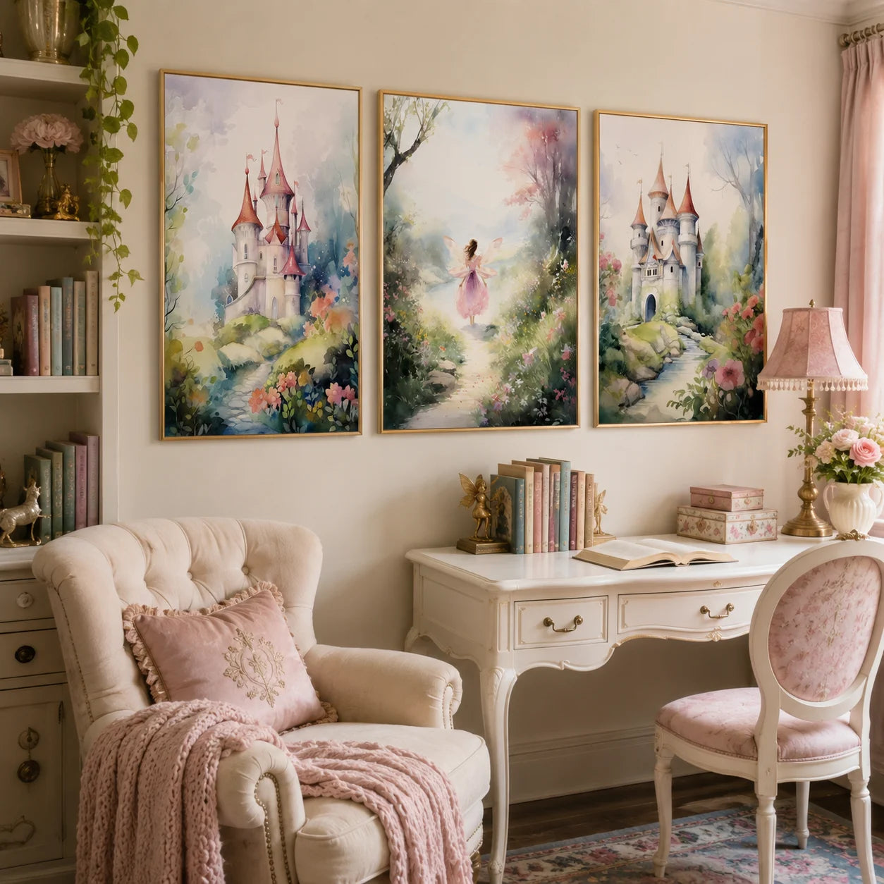 Nordic Dreamy Castle Canvas Wall Art for Kids Nursery Decor Canvas Wall Art Peaceful Pleasures Health and Wellness