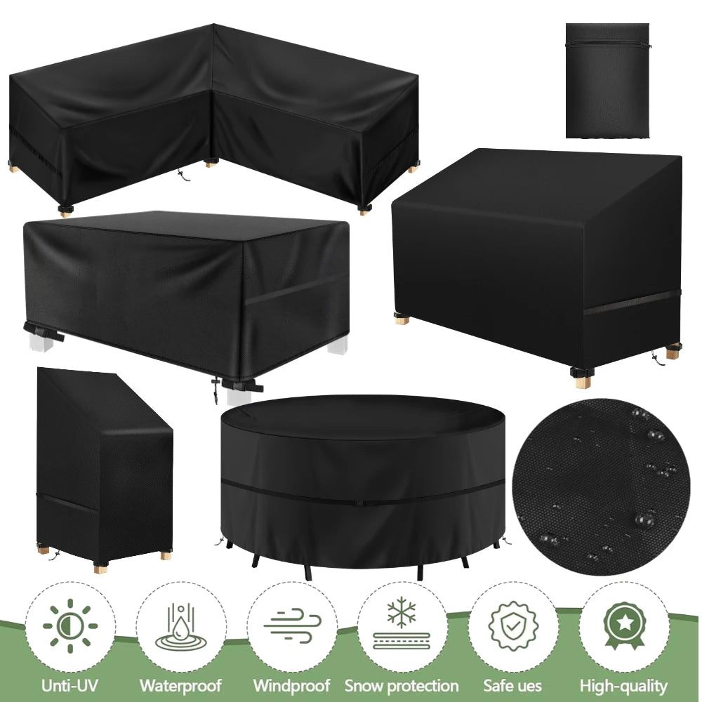 Outdoor Furniture Dust Cover 210D Oxford Cloth Garden Chair Cover Sofa Cover Waterproof Outdoor Patio Table Furniture Cover Peaceful Pleasures Health and Wellness