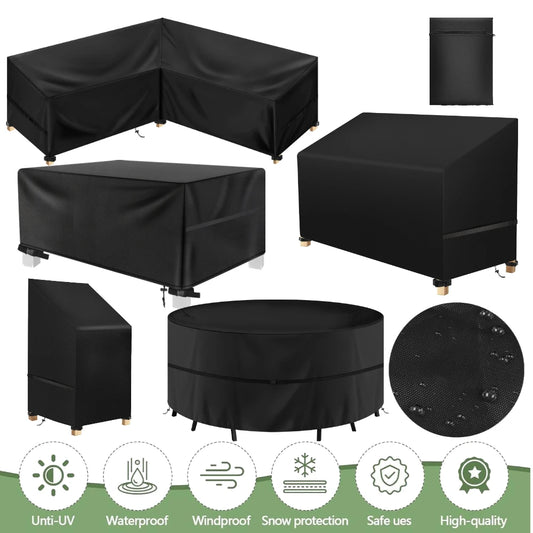 Outdoor Furniture Dust Cover 210D Oxford Cloth Garden Chair Cover Sofa Cover Waterproof Outdoor Patio Table Furniture Cover Peaceful Pleasures Health and Wellness