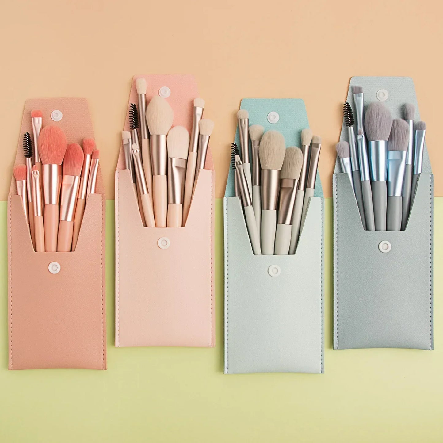 Mini Travel Makeup Brush Set 8 Pcs – Foundation, Eye & Blush