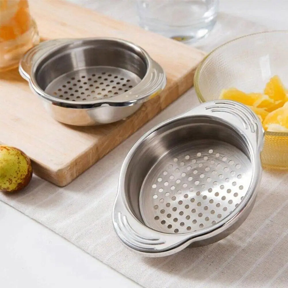 Stainless Steel Food Can Strainer Sieve Tuna Press Lids Oil Drainer Remover Vegetable And Fruit Can Strainer Kitchen Acceesories Peaceful Pleasures Health and Wellness