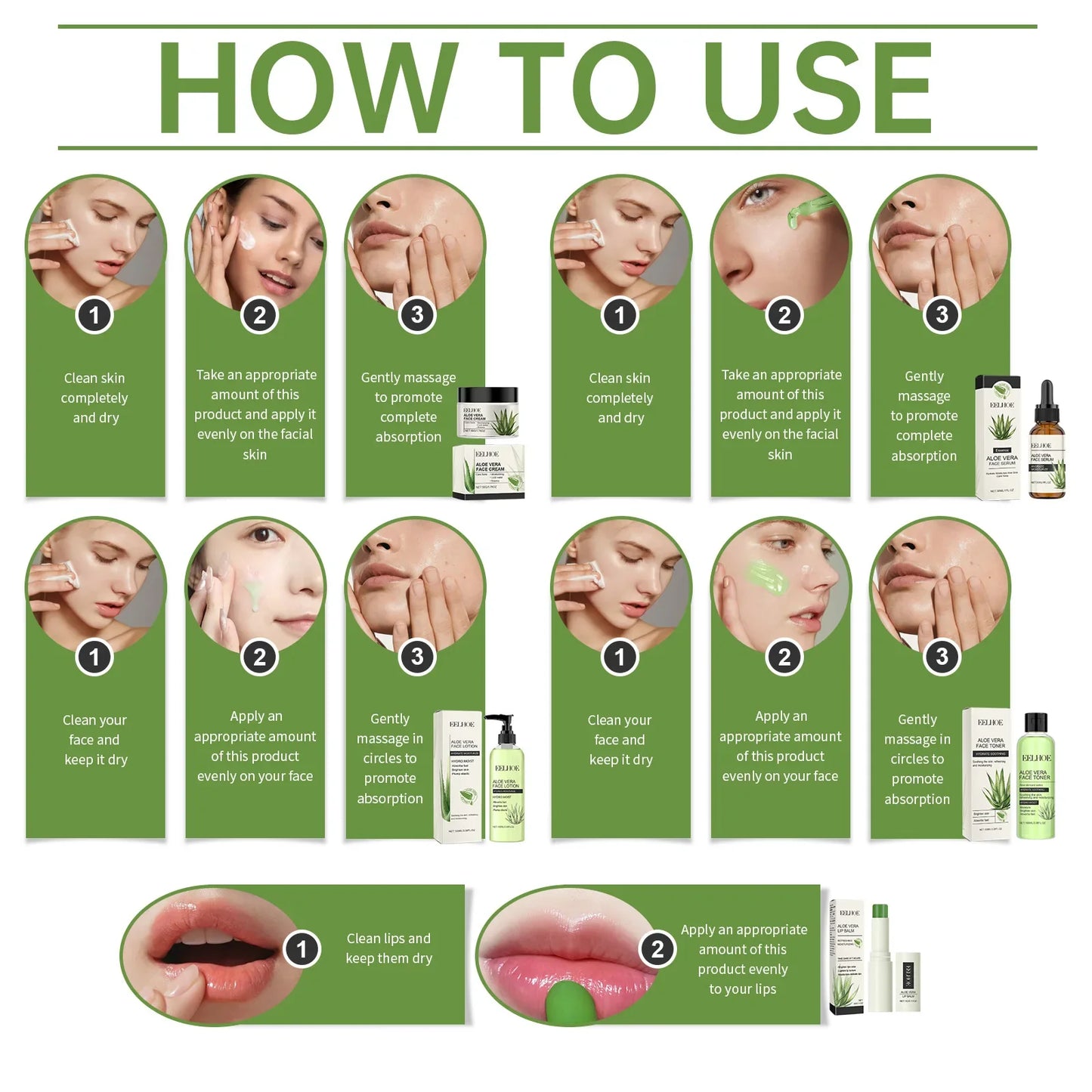EELHOE Aloe Skin Care Kit – Hyaluronic Acid Face Moisturizer