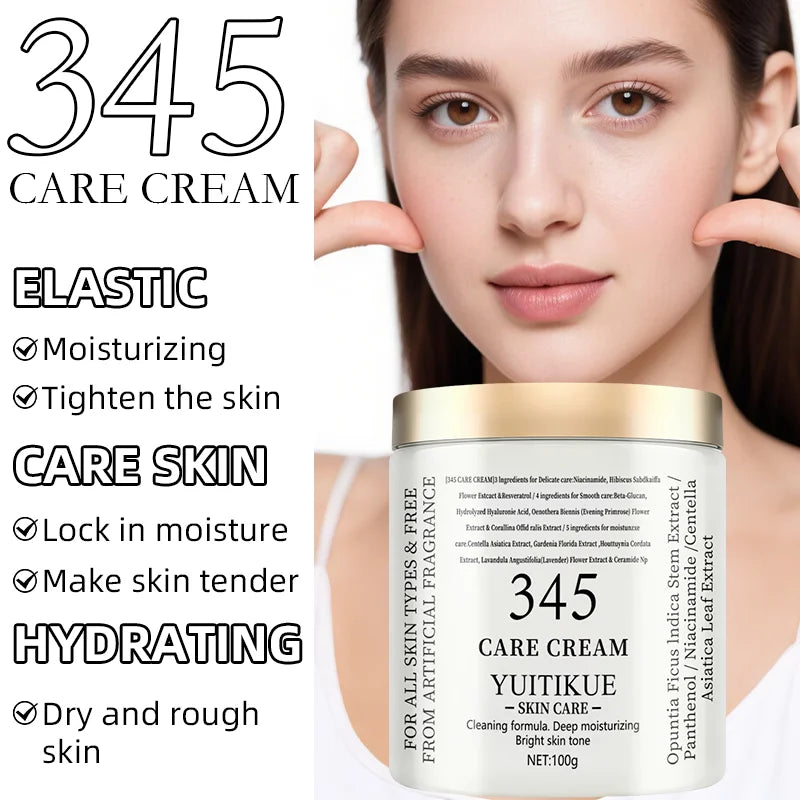 YUITIKUE 345 Care Cream 100g - 3-in-1 Formula: Firms, Deeply Hydrates & Brightens, For All Skin Types, Natural Ingredients Peaceful Pleasures Health and Wellness