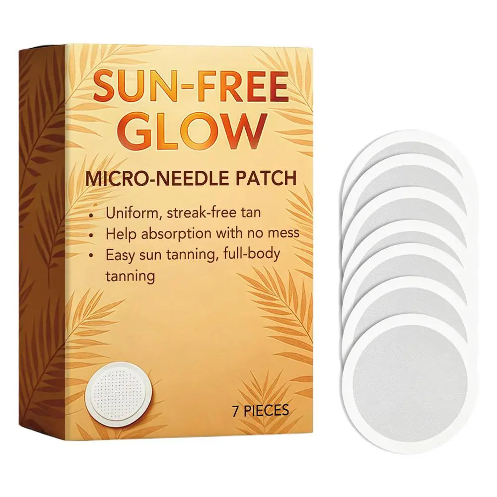 Quick Sunless Micro‑Needle Tanning Stickers, UV‑Damage‑Free Natural Bronzing Patches, Portable Mild Self‑Tan Patch for Anytime Peaceful Pleasures Health and Wellness 7pcs