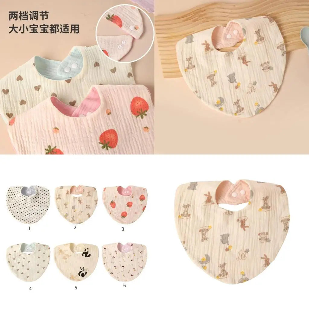 4-Layer Cotton Baby Drool Bibs – Soft, Absorbent, Floral