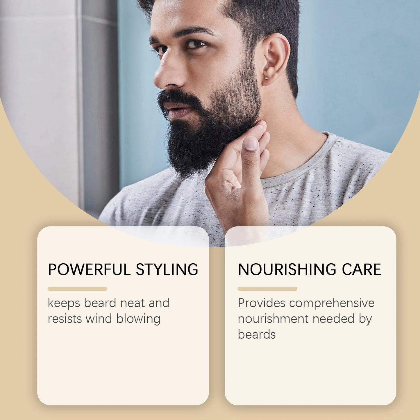 East Moon Men's Beard Wax – Soft, Shiny & Non-Greasy 60g