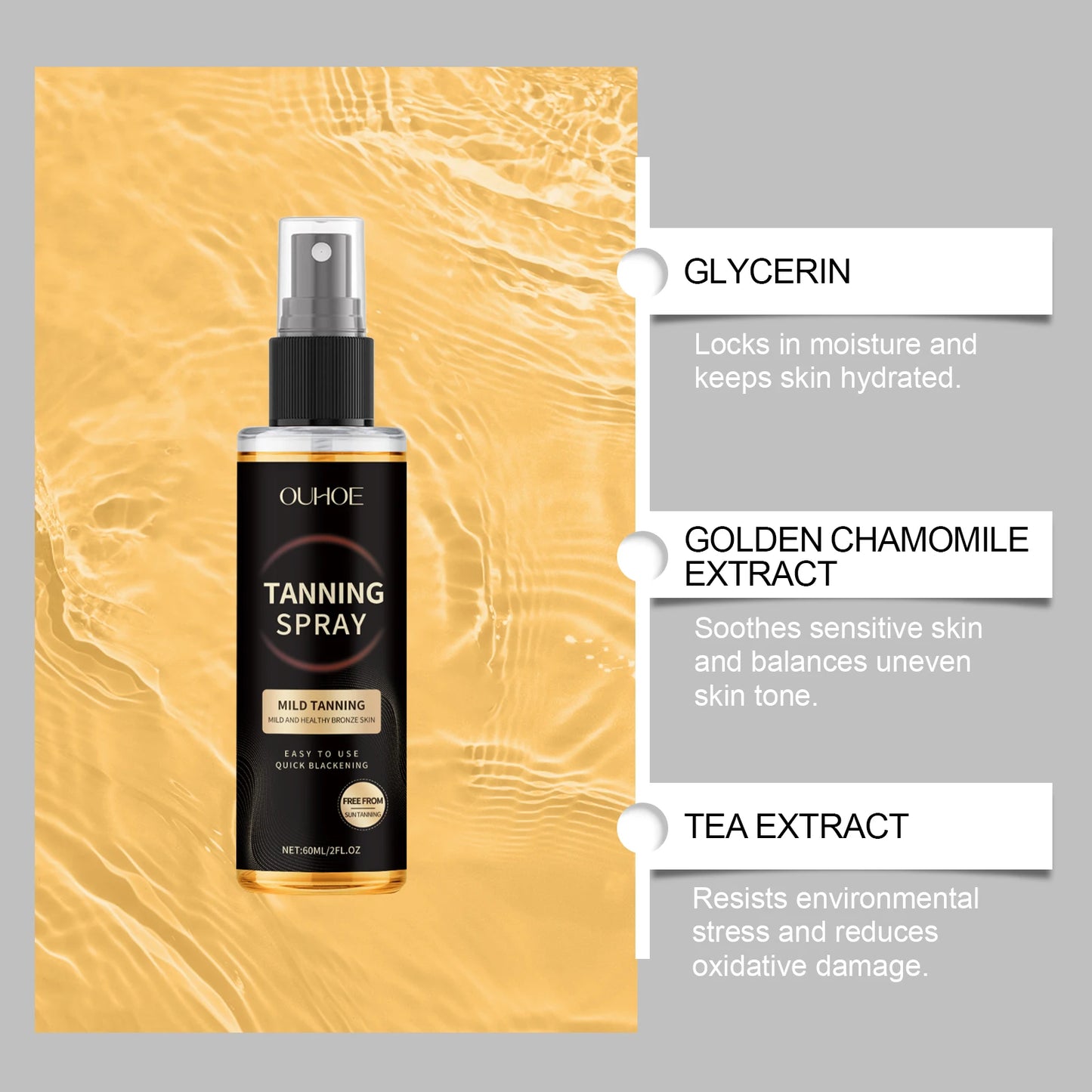 Ouhoe Self Tanning Mist | Sunless Bronzing Spray 60ml