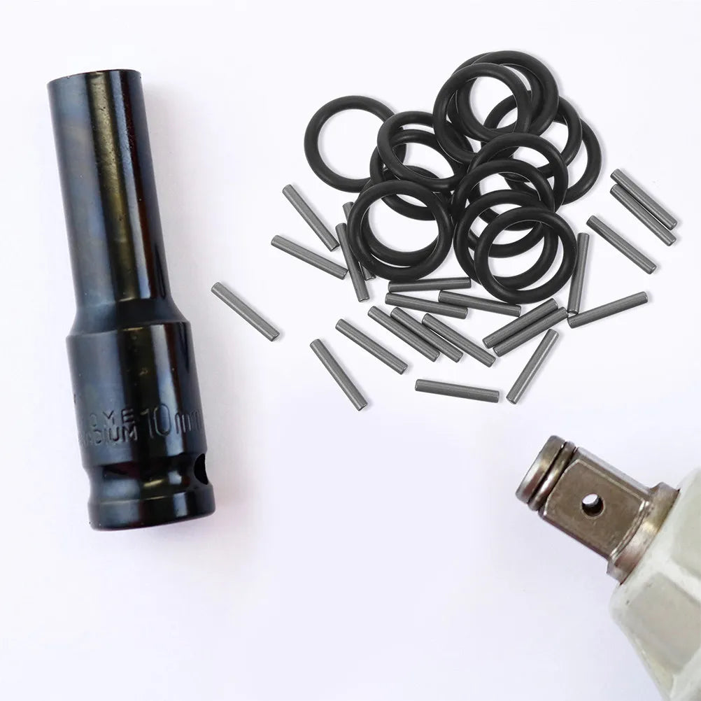 20Sets Pull Ring Replacement Parts Rubber Gasket Ring Impact Socket Pin for Electric Wrench Wrench Parts Peaceful Pleasures Health and Wellness