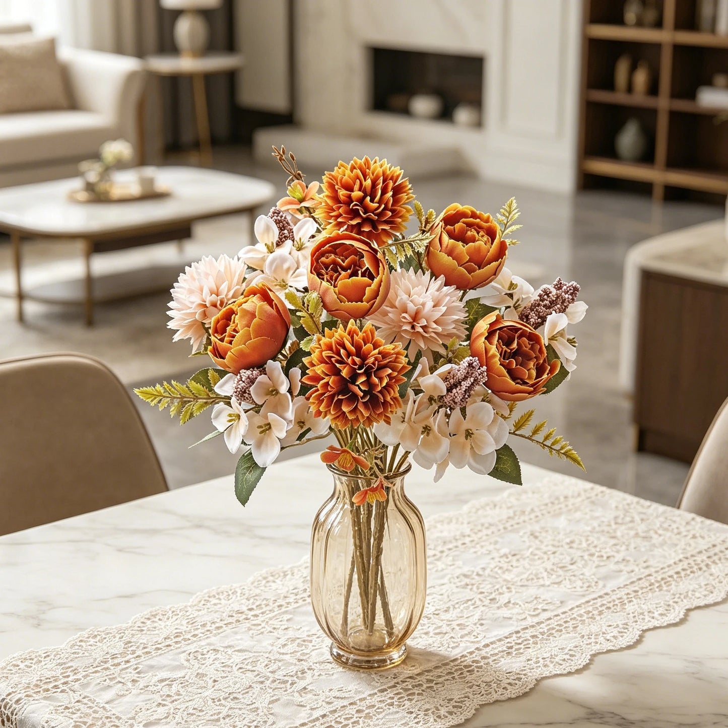Silk Artificial Ball Chrysanthemum Rose Flowers | Wedding & Home Décor