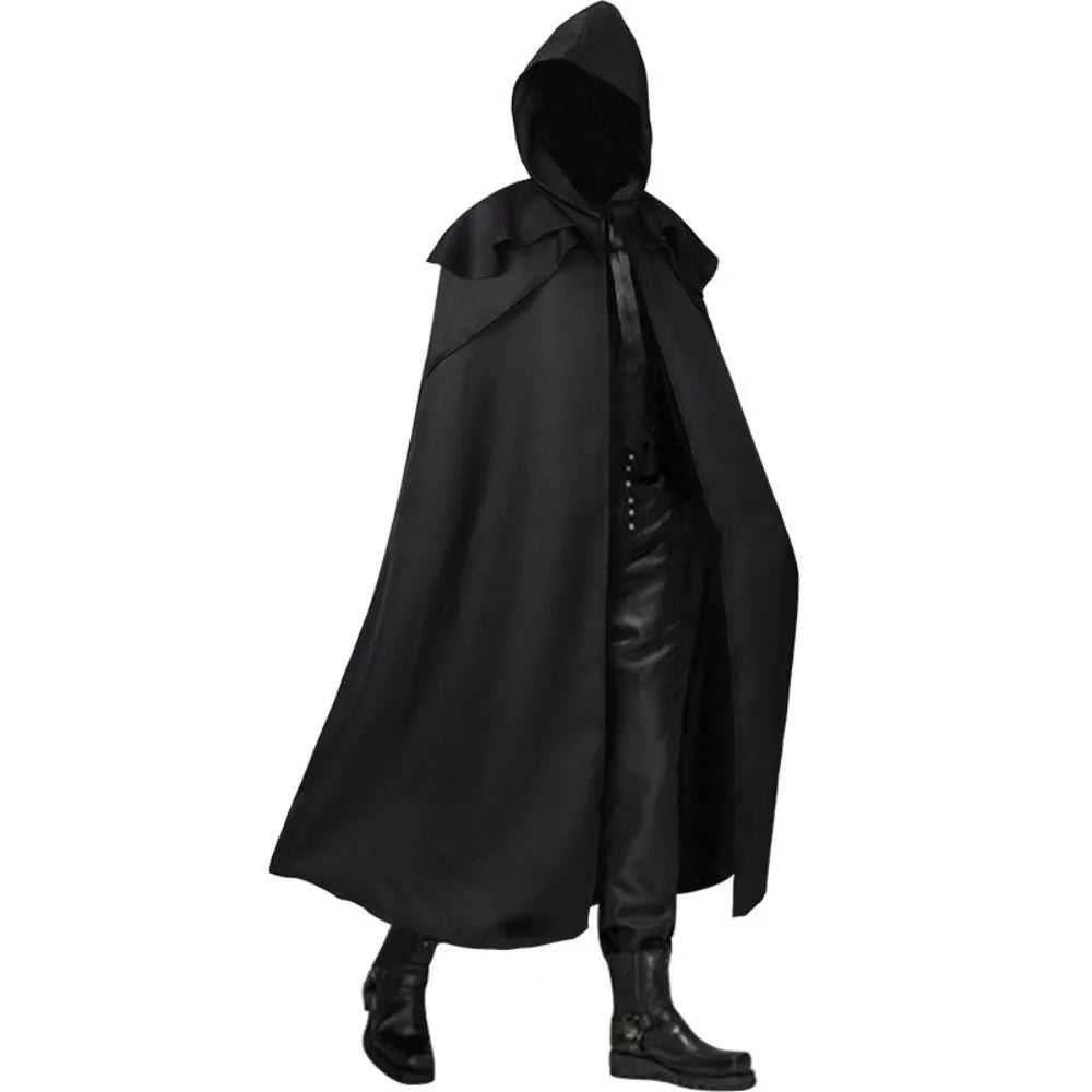 Halloween Hooded Cloak Gothic Long Robe Knight Pirate Costume