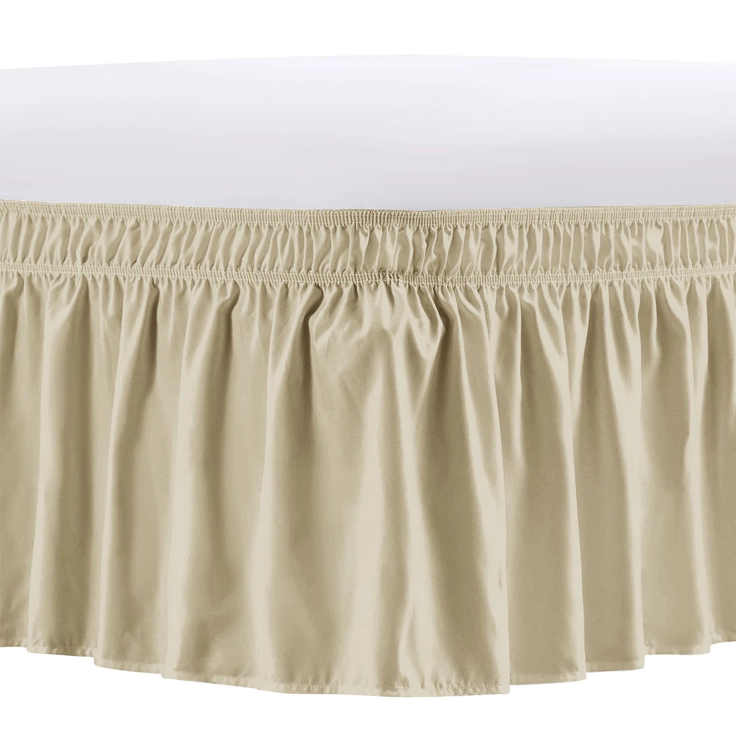 Elastic Wrap-Around Bed Skirt | Wrinkle Resistant Dust Ruffle