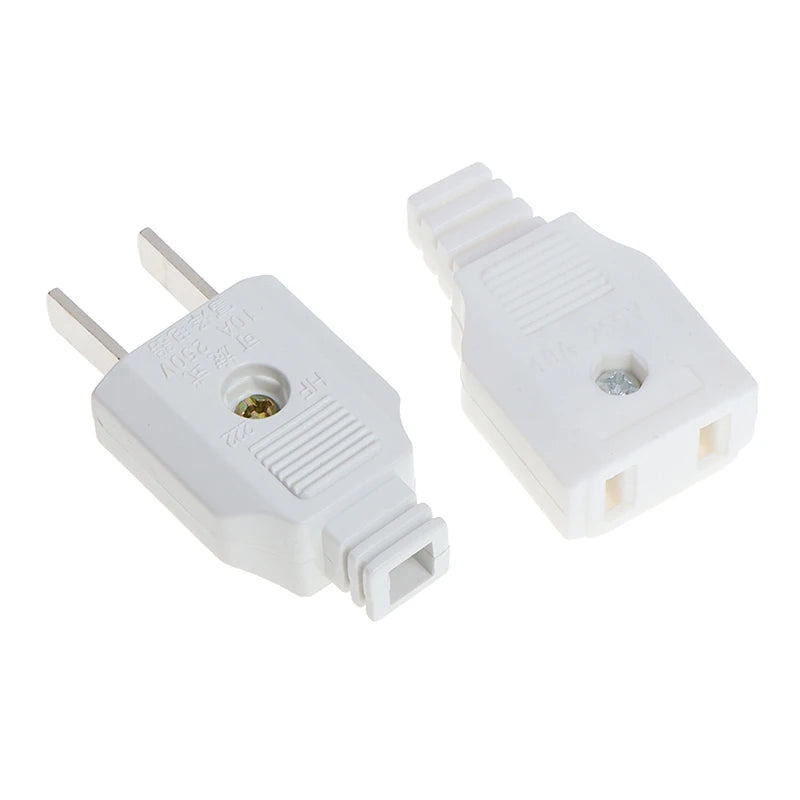 US 2 Flat Pin AC Electric Power Male Plug Female Socket Outlet Adapter Wire Plug Electrical Adapter AC Electrical Socket Outlet Peaceful Pleasures Health and Wellness