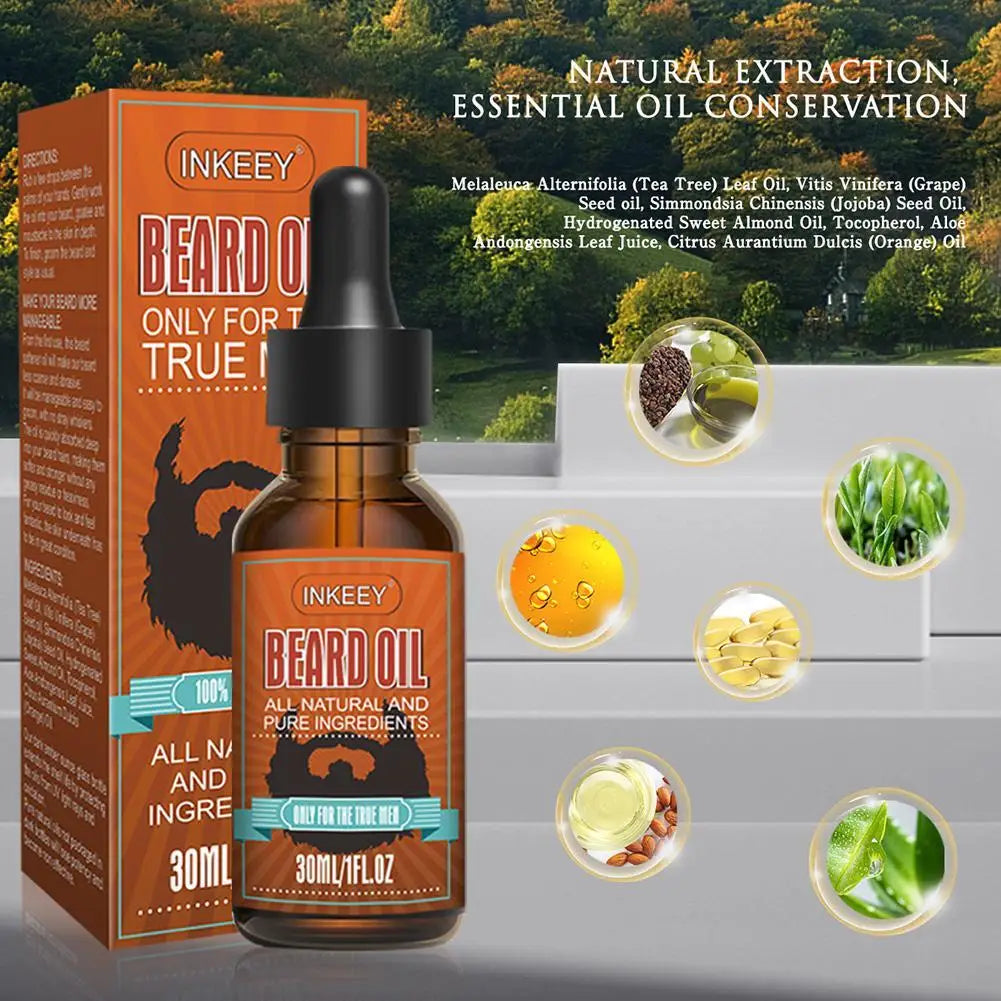 Beard Growth Oil Serum for Men – Soften, Strengthen & Nourish 30ml Peaceful Pleasures Health and Wellness