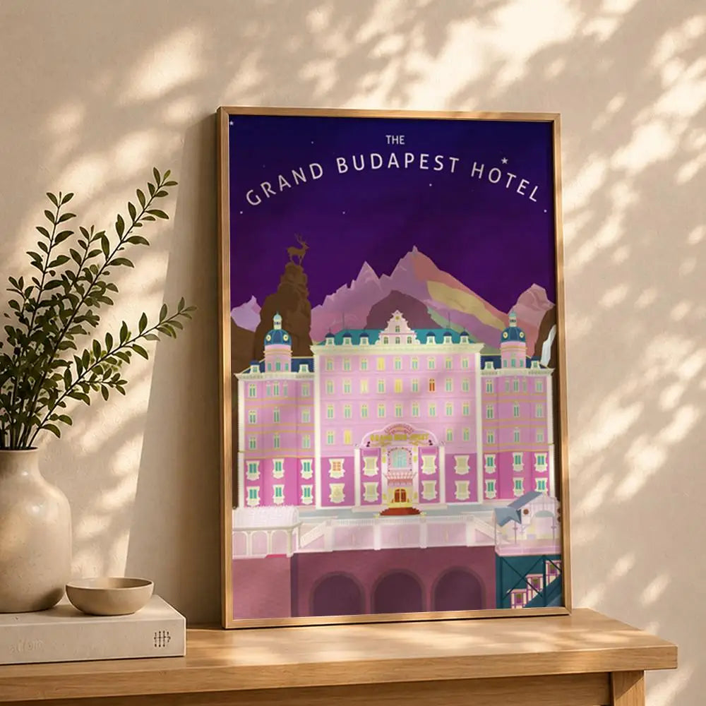 Movie T-The Grand Budapest HotelS Poster HD Self Adhesive Waterproof Wall Art Ideal for Home Office Dorm Bedroom Great Gift Peaceful Pleasures Health and Wellness